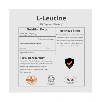 MyFitFuel L-Leucine (170 Capsules) 1000 mg 170 no.s
