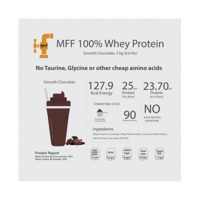 MyFitFuel MFF 100% Whey Protein, 3 Kg (Chocolate Smooth) 3 kg Pack of 3