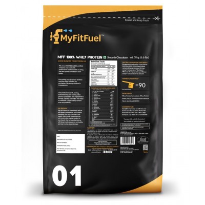 MyFitFuel MFF 100% Whey Protein, 3 Kg (Chocolate Smooth) 3 kg Pack of 3