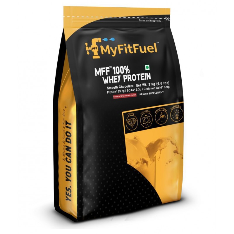 MyFitFuel MFF 100% Whey Protein, 3 Kg (Chocolate Smooth) 3 kg Pack of 3