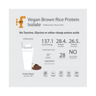 MyFitFuel Plant Brown Rice Protein 1 Kg (2.2 lbs) Unflavored 1 kg