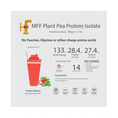 MyFitFuel Plant Pea Protein 500 gm (1.1 lbs) Strawberry Burst 500 gm