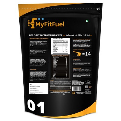 MyFitFuel Plant Soy Protein Isolate 500 gm