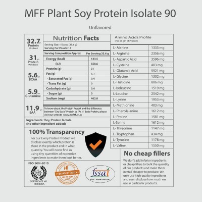 MyFitFuel Plant Soy Protein Isolate 500 gm