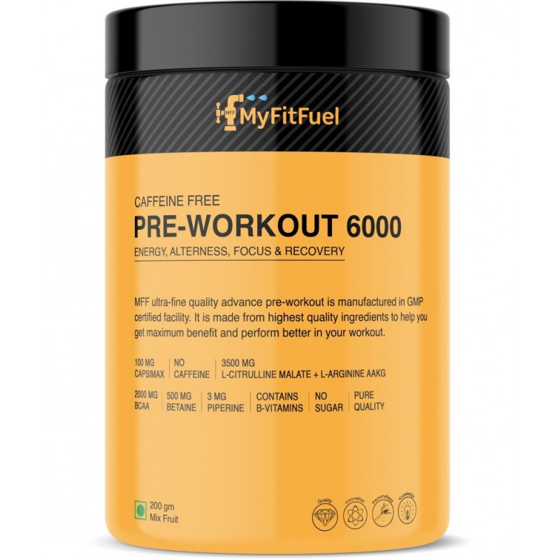 MyFitFuel Pre Workout 6000, (Caffeine Free) Energy 200 gm