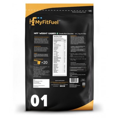 MyFitFuel Weight Gainer 2 kg, Double Rich Chocolate 2 kg Weight Gainer Powder