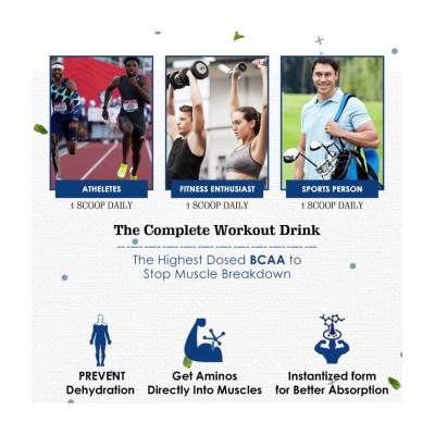 NATURYZ Instantized BCAA Energy Blast with 7000 BCAA 450 gm