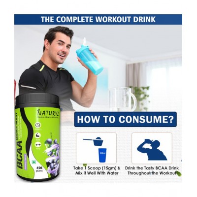 NATURYZ Instantized BCAA Energy Blast with 7000 BCAA 450 gm