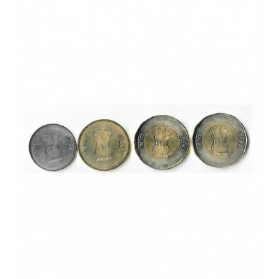 NEW DESIGN FOUR COINN SET ,VERY HARD TO FIND TOO EARLY IN CIRCULATION RUPEES- 2-5-20-20 FOUR COIN SET TWENTY RUPEES ARE BOTH BOMBAY AND NOIDA MINT IN UNC CONDITION COINN ,GEM FOR COLLECTOR ,PLEASE DONT PLACE FAKE ORDER.