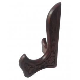 NEW ERA CARVED PLATES STAND 12 Cm Brown Wood Handicraft Showpiece - Pack of 1