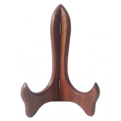 NEW ERA CARVED PLATES STAND 17.5 Cm Brown Wood Handicraft Showpiece - Pack of 1