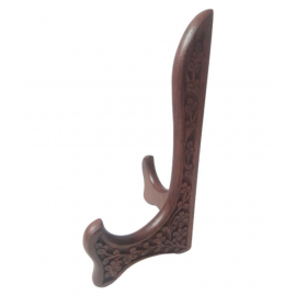 NEW ERA CARVED PLATES STAND 19.5 Cm Brown Wood Handicraft Showpiece - Pack of 1
