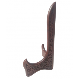 NEW ERA CARVED PLATES STAND 22 Cm Brown Wood Handicraft Showpiece - Pack of 1