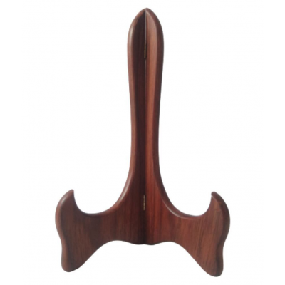 NEW ERA CARVED PLATES STAND 27.5 Cm Brown Wood Handicraft Showpiece - Pack of 1