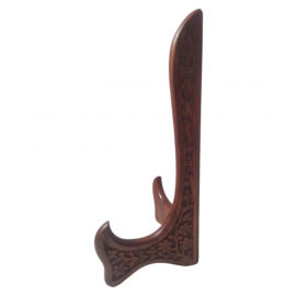 NEW ERA CARVED PLATES STAND 27.5 Cm Brown Wood Handicraft Showpiece - Pack of 1