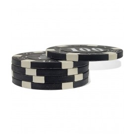 NHR 11.5 GMS Facinating Round Poker Chips for Poker Game| 5 Black Color Ceramic Chips (100 Points Chips)