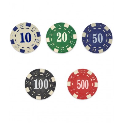 NHR 11.5 GMS Facinating Round Poker Chips for Poker Game|150 Multicolor Ceramic Chips (10,20,50,100,500 Points Chips)