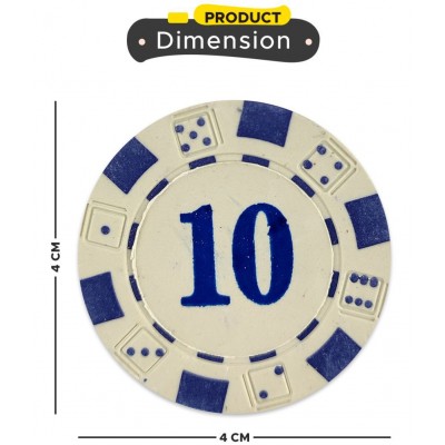 NHR 11.5 GMS Facinating Round Poker Chips for Poker Game|150 Multicolor Ceramic Chips (10,20,50,100,500 Points Chips)