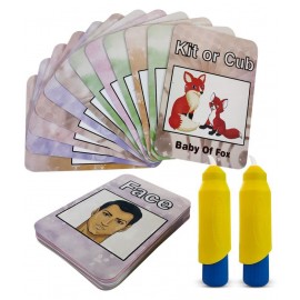 NHR Animal and Body Reusable Water-Reveal Activity Card with Water Pen ( Size-9 x 12.5cm, Set of 2, Multicolor )
