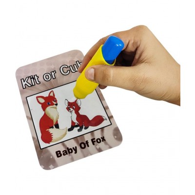 NHR Animal and Body Reusable Water-Reveal Activity Card with Water Pen ( Size-9 x 12.5cm, Set of 2, Multicolor )