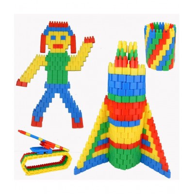 NHR DIY Pipe Straw & Bullet Block Perfectly Made, Delicate Design, Vibrant Colours, Educational, Suitable for Kids (3+Years, 240 Pieces)