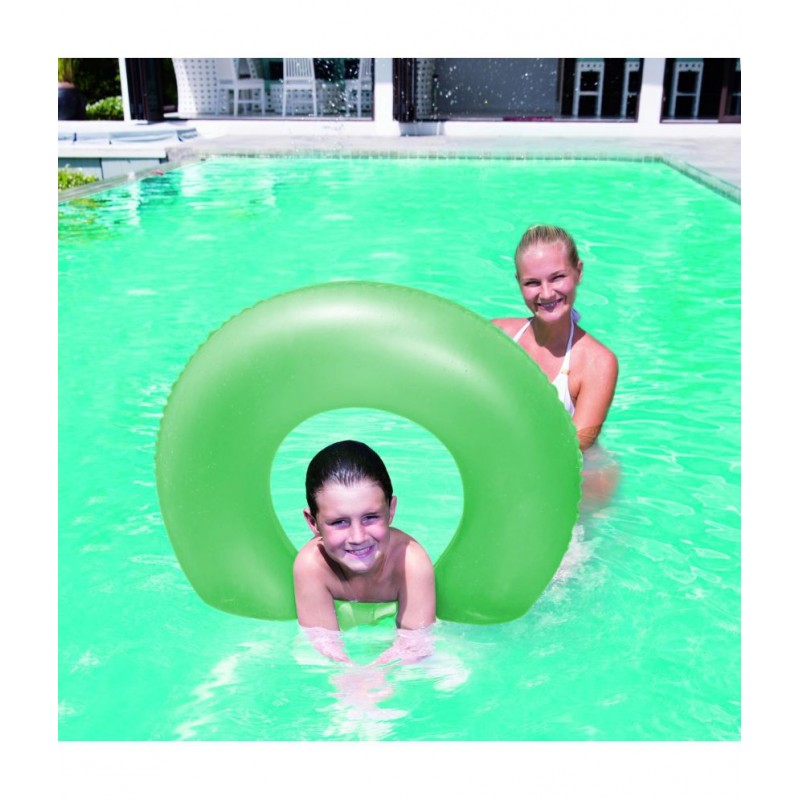 NHR Frosted Neon Swim Ring Tube , Swing Ring for Kids (91 cm , Green)