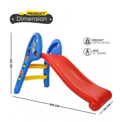 NHR Garden Slide for Kids - Foldable Slider with Tom & jerry Carton Sticker- Perfect, Toys for Home, Indoor or Outdoor (1 to 5 Years, Blue)