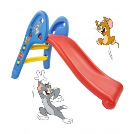 NHR Garden Slide for Kids - Foldable Slider with Tom & jerry Carton Sticker- Perfect, Toys for Home, Indoor or Outdoor (1 to 5 Years, Blue)