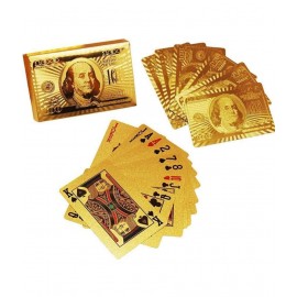 NHR Gold Plated Poker Playing Cards, Classic PVC Poker Table Cards,(Gold, 54 Cards)