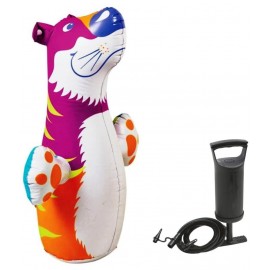 NHR Hit Me Inflated Toy for Kids Inflatable Tiger Toy Water Filled Base BOP for Toddlers PVC Punching Bag with Manual Air Pump for Kids (Multi)