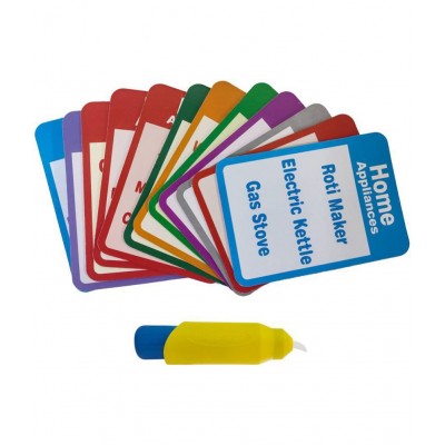 NHR Home Appliance and Body Reusable Water-Reveal Activity Card with Water Pen ( Size-9 x 12.5cm, Set of 2, Multicolor )