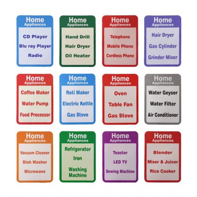 NHR Home Appliance and Body Reusable Water-Reveal Activity Card with Water Pen ( Size-9 x 12.5cm, Set of 2, Multicolor )