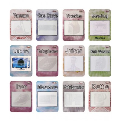 NHR Home Appliance and Body Reusable Water-Reveal Activity Card with Water Pen ( Size-9 x 12.5cm, Set of 2, Multicolor )