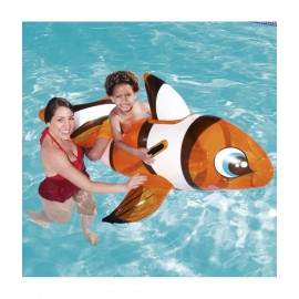 NHR Inflatable Clown Fish Ride On , Swimming Float , Inflatable Toy for Kids (Multicolor)
