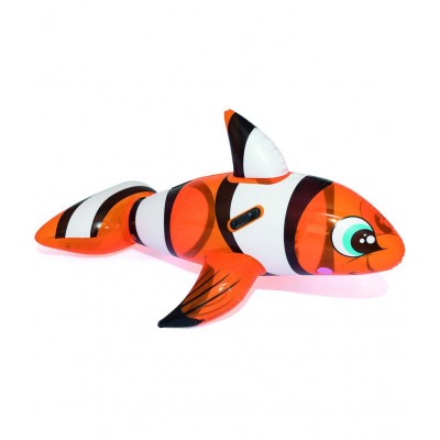 NHR Inflatable Clown Fish Ride On , Swimming Float , Inflatable Toy for Kids (Multicolor)