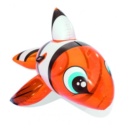 NHR Inflatable Clown Fish Ride On , Swimming Float , Inflatable Toy for Kids (Multicolor)