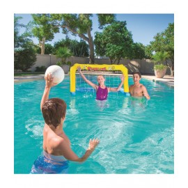 NHR Inflatable Water Polo Frame in Swimming Pool with Ball, Water Sports Toys, inflated Toy (3 to 8 Years, Multicolor)