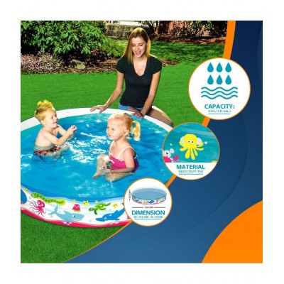 NHR Kid’s Fill n Fun Swimming Pool with 20 Colorful Balls , Lawn Pool, Water Pool ( 152 x 152 x 25 cm)