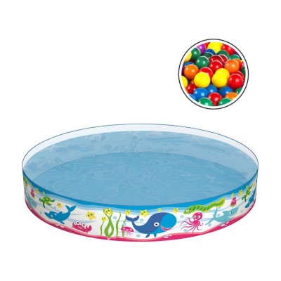 NHR Kid’s Fill n Fun Swimming Pool with 20 Colorful Balls , Lawn Pool, Water Pool ( 152 x 152 x 25 cm)