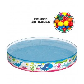 NHR Kid’s Fill n Fun Swimming Pool with 20 Colorful Balls , Lawn Pool, Water Pool ( 152 x 152 x 25 cm)