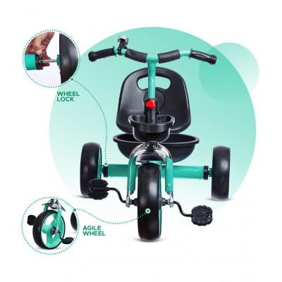 NHR Kids Super-Duper Cool Tricycle with Cute Bell and Basket (3 to 6 Years, Red)