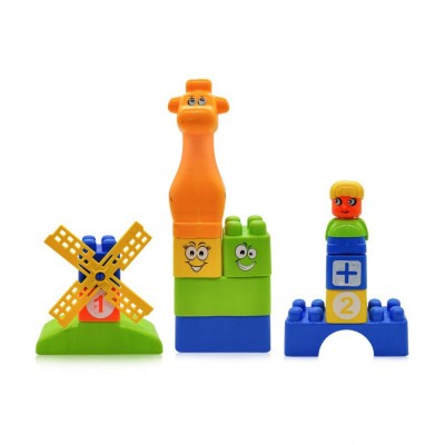 NHR Learning Blocks Cartoon Figures, with Dream Playground Packing Bag, Best Gift Toy for Kids (Set of 35 Pcs)