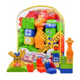 NHR Learning Blocks Cartoon Figures, with Dream Playground Packing Bag, Best Gift Toy for Kids (Set of 35 Pcs)