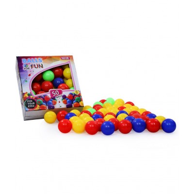 NHR Premium Big Size Colourful Plastic Balls for Fun with No Sharp Edges, for Pool, Baby Bath Tub, Play Tent with Box Packing, 8 cm Diameter (Set of 100 , Multicolour)