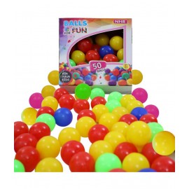 NHR Premium Big Size Colourful Plastic Balls for Fun with No Sharp Edges, for Pool, Baby Bath Tub, Play Tent with Box Packing, 8 cm Diameter (Set of 100 , Multicolour)