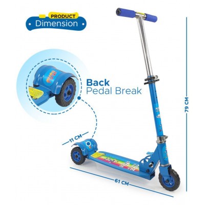 NHR Skate Scooter for Kid with 3 Wheels and 3 Adjustable Height Heavy Duty Kick Scooter (Weight Capacity-45 kg)
