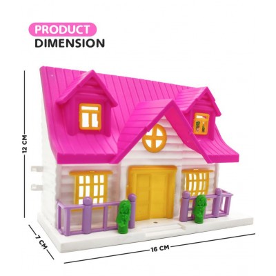NHR Small Doll House Set for Girls Kids ,Foldable & Openable Door with Furniture , 100% Non-Toxic BPA Free Plastic , Doll House Play Set (18 Pc Set) Multicolor