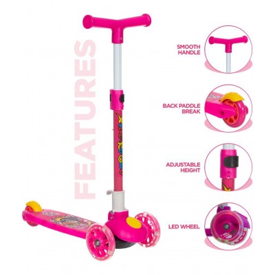 NHR Smart Kick Scooter, 3 Adjustable Height, Foldable,Front Wheel Light & PVC Wheels for Kids (3 to 8 Years)