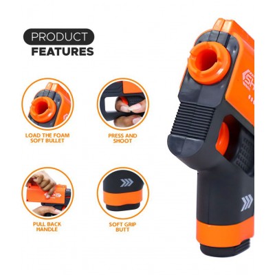 NHR Toy Soft Bullet Gun with Foam Bullets & Light Toy Guns for 8+ Kids, Durable and Safe Design, Easy to Operate Playtime Guns for Shooting Imaginary Targets