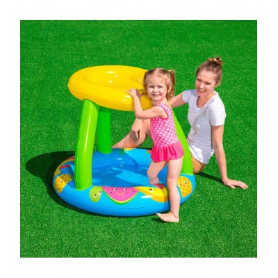 NHR UV Careful Inflatable Fruit Printed Kiddie Pool for Kids (94 x 89 x 79 cm, Multi Color)
